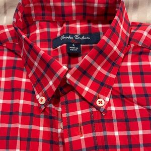Brooks Brothers Red and White Checkered Shirt